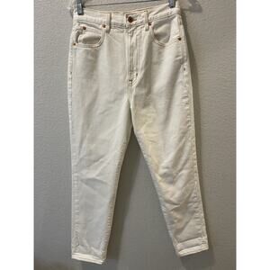 SLVRLAKE Jeans Womens 27 White Cream Beatnik High Rise Straight Ankle Denim LA